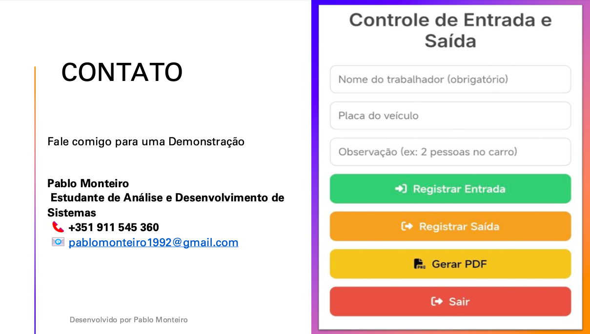 Screenshot do App Controle de Acesso